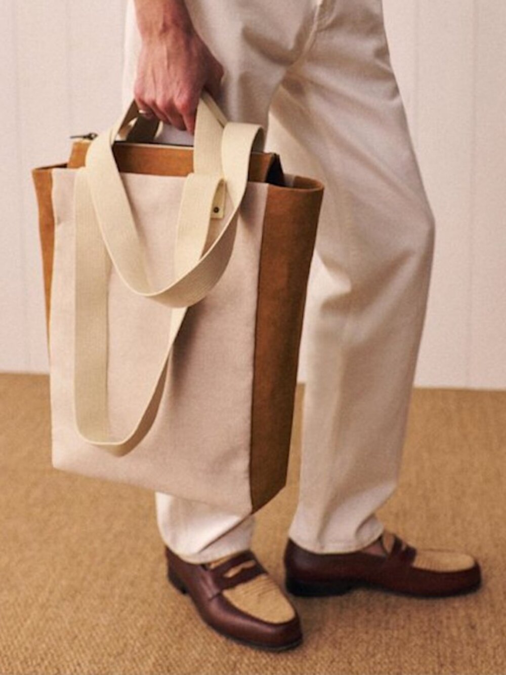 Octobre Ecru + Camel Tote Bag